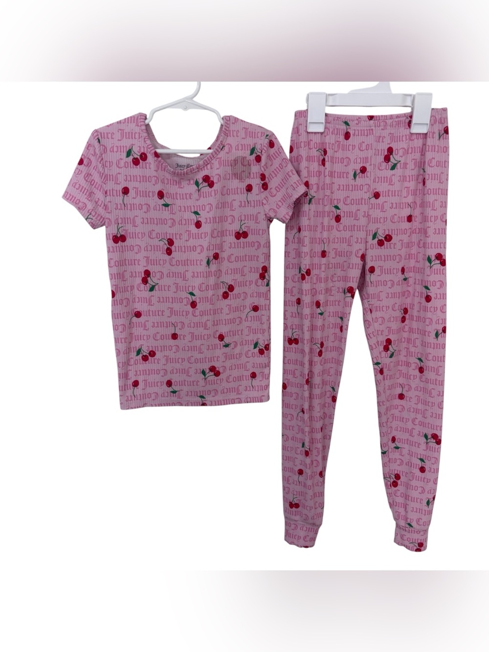 3/$15 Juicy Couture Pink Cherry Print Kids Pajama Set size 8